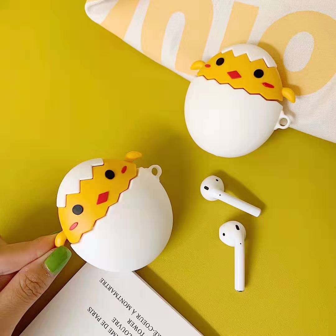 Custom Fashion High Quality Cartoon chicken in the shell 3D Earphone Case For Airpods